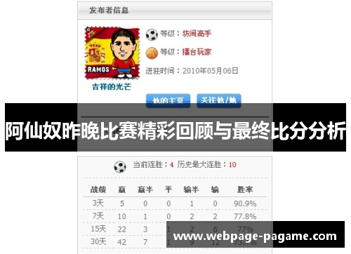 阿仙奴昨晚比赛精彩回顾与最终比分分析