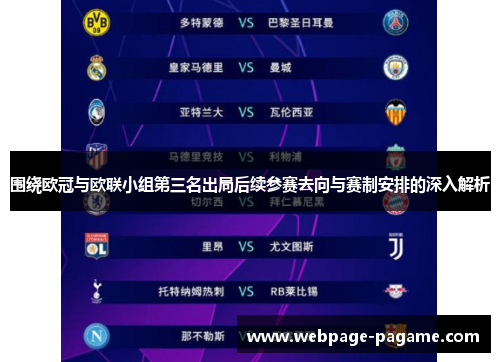 围绕欧冠与欧联小组第三名出局后续参赛去向与赛制安排的深入解析 围绕欧冠与欧联小组第三名出局后续参赛去向与赛制安排的深入解析